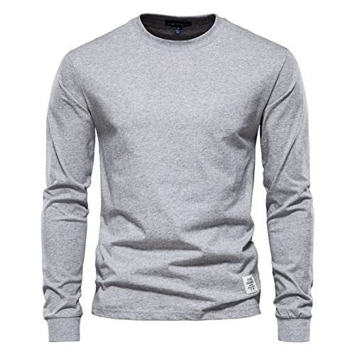 Sweatshirt Herren, Herren Funktionsshirt Langarm T-Shirts, Sportliches Und Atmungsaktives Langarmshirt, Einfarbig Schnell Trocknendes Sportshirt FüR MäNner Longsleeve Herren grau M von Generic