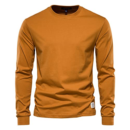 Sweatshirt Herren, Herren Funktionsshirt Langarm T-Shirts, Sportliches Und Atmungsaktives Langarmshirt, Einfarbig Schnell Trocknendes Sportshirt FüR MäNner Sport Tshirts Herren Beige XL von Generic