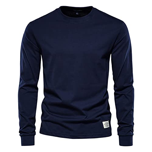 Sweatshirt Herren, Herren Funktionsshirt Langarm T-Shirts, Sportliches Und Atmungsaktives Langarmshirt, Einfarbig Schnell Trocknendes Sportshirt FüR MäNner Sweatshirt Herren blau XL von Generic