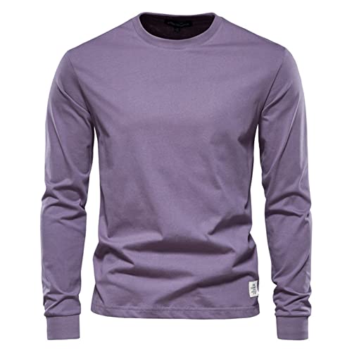 Sweatshirt Herren, Herren Funktionsshirt Langarm T-Shirts, Sportliches Und Atmungsaktives Langarmshirt, Einfarbig Schnell Trocknendes Sportshirt FüR MäNner T Shirt Herren Violett XXL von Generic