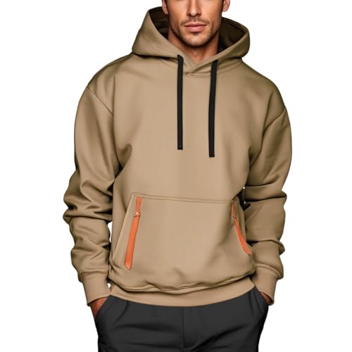 Sweatshirt Herren Hoodie Dünne Sweatjacke mit Kapuze Pullover Einfarbige Langarm Kapuzenpullover Freizeit Sport Kapuzenjacke Tunnelzug Regular Fit Langarmshirt des Tages Heute Khaki Polyester Sweatshirt Herren Hoodie Dünne Sweatjacke mit Kapuze Pullover Einfarbige Langarm Kapuzenpullover Freizeit Sport Kapuzenjacke Tunnelzug Regular Fit Langarmshirt des Tages Heute Khaki Polyester von Generic