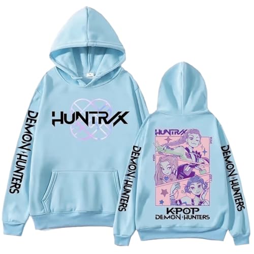 Sweatshirt Hoodie Langarm-Hip-Hop-Pullover mit Tasche 01-Hellblau L von Generic