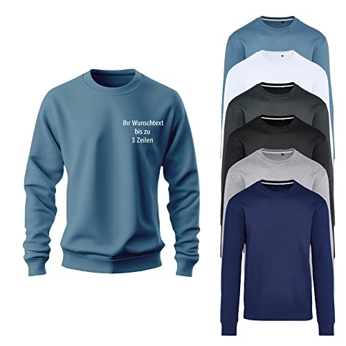 Sweatshirt Pullover individuell mit Wunschtext Bestickt (as3, Alpha, xx_l, Regular, Regular, Navy) von Generic