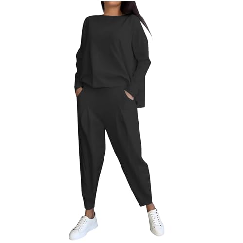 Sweatshirt Und Jogginghose - Jogger Trainingsanzug Set Heartbeat Print Hoodie Jogginghose Damen Sportanzug Casual Kapuzenpullover Sporthose Set Sale Musselin Set Gym Freizeitanzug von Generic