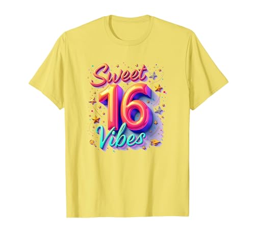 Sweet 16 Vibes: Geschenk zum 16. Geburtstag für Teenager-Mädchen T-Shirt, Herren, Gelb, S von Generic
