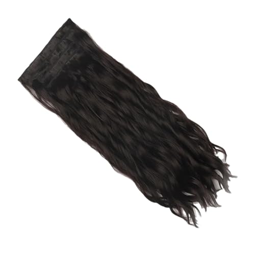 Synthetische, Gewellte, Lange, Federnd, Lockige Haarverlängerungen (4 Stück/Set, Clip-In-Strandhaar) In Schwarzbraun von Generic