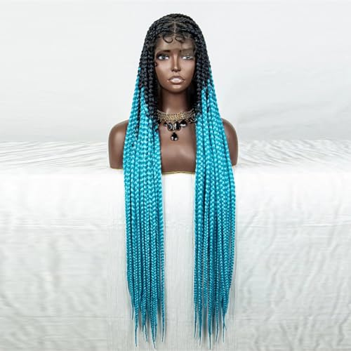 Synthetische Geflochtene Vollspitzenperücke Cornrow-Spitzenperücke Twist-Braid-Perücke Für Schwarze Frauen Box-Braid-Spitzenfrontperücke von Generic
