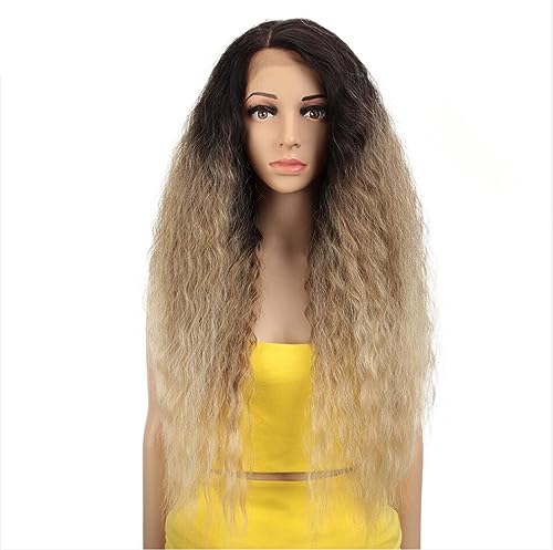Synthetische Spitze Front Ombre Blonde Perücke 30 Zoll 13X4 Perücke Lange gewellte Spitzenperücken für Frauen Synthetische Spitze Front Perücke von Generic