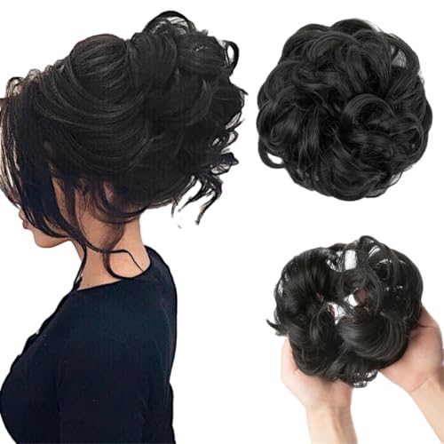 Synthetischer Dutt, Chaotisch, Lockig, Elastisch, Haargummis, Synthetische Chignon-Haarteile Für Damen von Generic