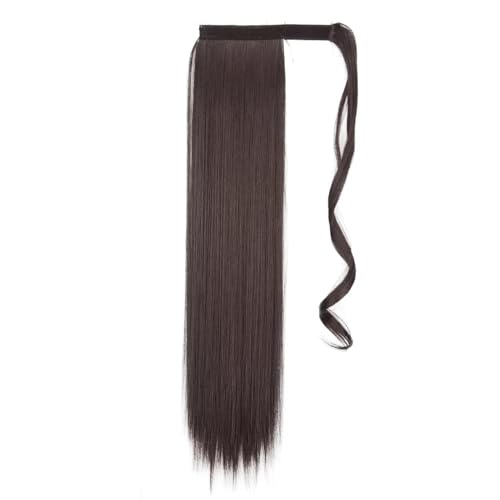 Synthetisches Haar, 22 Bis 34 Zoll, Langer, Gerader Pferdeschwanz, Umwickelter Pferdeschwanz, Clip-In-Haarverlängerung, Schwarzes Haarteil, Kopfbedeckung von Generic