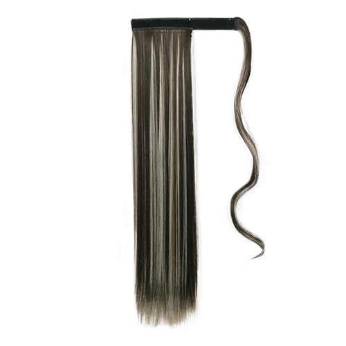 Synthetisches Haar, 22 Bis 34 Zoll, Langer, Gerader Pferdeschwanz, Umwickelter Pferdeschwanz, Clip-In-Haarverlängerung, Schwarzes Haarteil, Kopfbedeckung von Generic