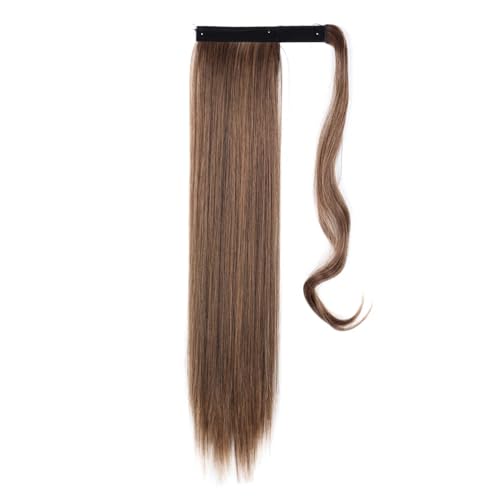 Synthetisches Haar, 22 Bis 34 Zoll, Langer, Gerader Pferdeschwanz, Umwickelter Pferdeschwanz, Clip-In-Haarverlängerung, Schwarzes Haarteil, Kopfbedeckung von Generic