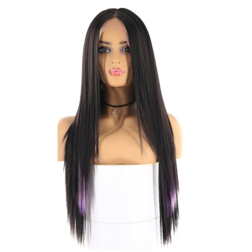 Synthetisches Haar Spitze Haarperücken für Frauen Natürliche lange Yaki Gerade Spitze Perücke Mittelteil Synthetisches Haar Spitze Haarperücken für Frauen Natürliche lange Yaki Gerade Spitze Perücke Mittelteil von Generic