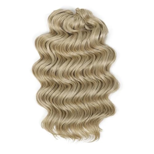 Synthetisches Twist Crochet Curly Hair 16 Zoll Deep Wave Braid Hair Ombre Blond Braun Water Wave Braiding Hair Extensions von Generic