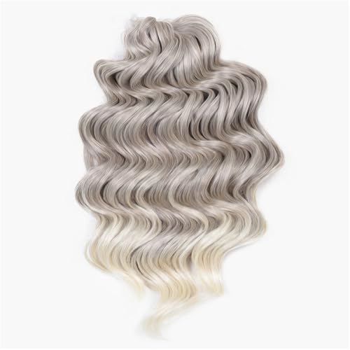 Synthetisches Twist Crochet Curly Hair 16 Zoll Deep Wave Braid Hair Ombre Blond Braun Water Wave Braiding Hair Extensions von Generic