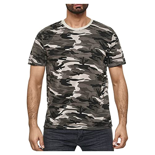 T Shirt Herren 2023 True Classic Tshirt Herren Rundhalsausschnitt Sportshirt Herren Kurzarm Sommerhemd Regular Fit Freizeithemd T-Shirt Camouflage Shirt Schwarzes Hemd Herren Grün XL von Generic