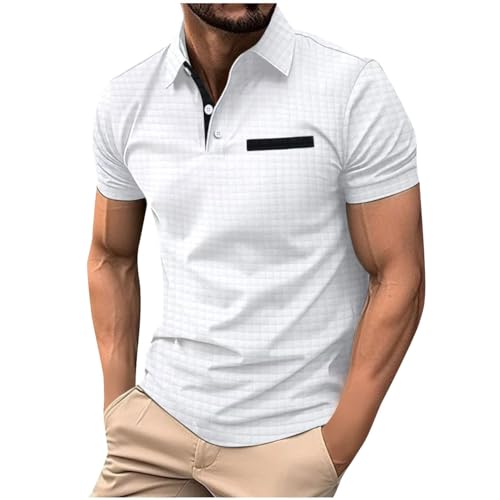 T Shirt Herren 2024 Stretch Poloshirt Kurzarm Slim Fit Sommershirt Regular Bequeme Sportshirt Atmungsaktiv Fitnessshirt Casual Trainingsshirt Workout Laufshirt Angebote des Tages Heute von Generic