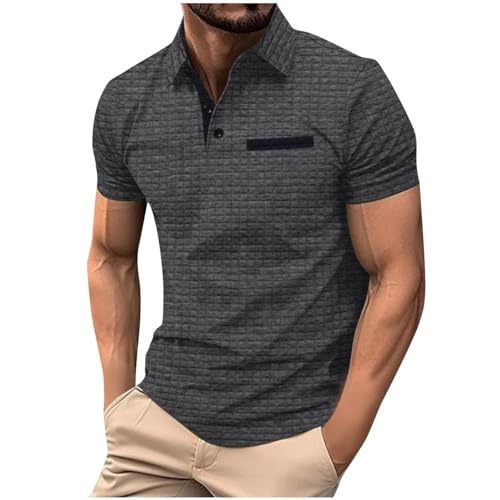 T Shirt Herren 2024 Stretch Poloshirt Kurzarm Slim Fit Sommershirt Regular Bequeme Sportshirt Atmungsaktiv Fitnessshirt Casual Trainingsshirt Workout Laufshirt Last Minute Angebote von Generic