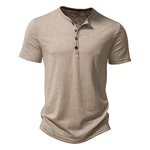 T-Shirt Mit Knopfleiste Herren Kurzarm Sommer Slub Baumwolle Casual Fashion Kragen Jade Leichte Henley-Oberteile für Fitnessstudio T-Shirt Mit Knopfleiste Herren Kurzarm Sommer Slub Baumwolle Casual Fashion Kragen Jade Leichte Henley-Oberteile für Fitnessstudio von Generic