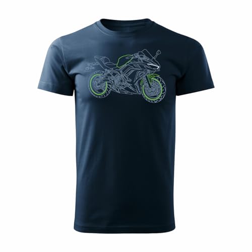 Motorrad T-Shirt Ninja 650 1000 (DE/NL/SE/PL, Alfa, S, Regelmäßig, Dunkelblau), navy pers von Generic