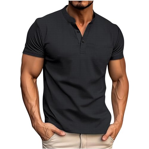 T-Shirts für Herren Henley Shirt Sommer Shirts Basic T Shirts Einfarbig Tshirt mit Knopfleiste Kurzarm Oberteile Leichte Sommershirt Unbedruckt Tshirts Sale Angebote Schwarz L T-Shirts für Herren Henley Shirt Sommer Shirts Basic T Shirts Einfarbig Tshirt mit Knopfleiste Kurzarm Oberteile Leichte Sommershirt Unbedruckt Tshirts Sale Angebote Schwarz L von Generic