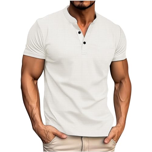 T-Shirts für Herren Henley Shirt Sommer Shirts Basic T Shirts Einfarbig Tshirt mit Knopfleiste Kurzarm Oberteile Leichte Sommershirt Unbedruckt Tshirts Sale Angebote Weiß XXL T-Shirts für Herren Henley Shirt Sommer Shirts Basic T Shirts Einfarbig Tshirt mit Knopfleiste Kurzarm Oberteile Leichte Sommershirt Unbedruckt Tshirts Sale Angebote Weiß XXL von Generic