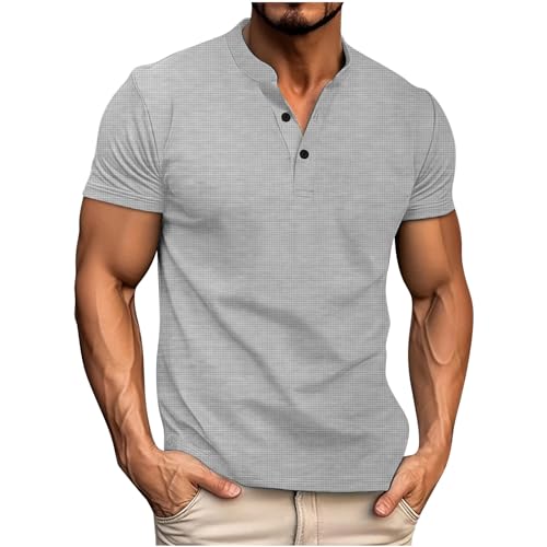 T-Shirts für Herren Henley Shirt Sommer Shirts Basic T Shirts Einfarbig Tshirt mit Knopfleiste Kurzarm Oberteile Leichte Sommershirt Unbedruckt Tshirts Sale Grau M T-Shirts für Herren Henley Shirt Sommer Shirts Basic T Shirts Einfarbig Tshirt mit Knopfleiste Kurzarm Oberteile Leichte Sommershirt Unbedruckt Tshirts Sale Grau M von Generic