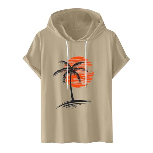 T-Shirts für Herren mit Kapuzen Baumwolle Sommer Tshirt Kurzarm Gym Hoodie Ärmellos Muskelshirts Freizeit Kapuzenshirt Hawaii Shirt Oversize Oberteile Angebote Khaki L T-Shirts für Herren mit Kapuzen Baumwolle Sommer Tshirt Kurzarm Gym Hoodie Ärmellos Muskelshirts Freizeit Kapuzenshirt Hawaii Shirt Oversize Oberteile Angebote Khaki L von Generic
