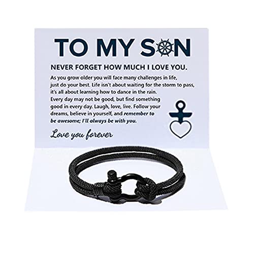 T6V6 Armband mit Aufschrift "To My Son Love You Forever", wasserdicht, mit Paracord-Uhr von Generic