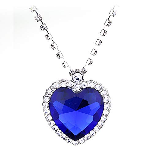 Tag Herzform Schmuck Pfirsich Geschenk Valentinstag Hohl Paar Halskette Herz Halsketten Anhänger Schwester Halskette, blau, Einheitsgröße von Generic