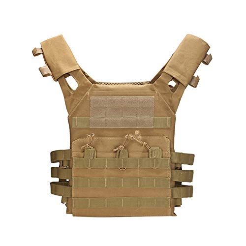 Taktische CS-Feldweste, taktische Airsoft-Weste für draußen, atmungsaktive Kampf-Trainingsweste, JPC-Weste, Nylon, verstellbare Weste für Unisex (Khaki), khaki, One size von Generic