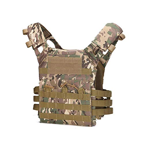 Taktische CS-Feldweste, taktische Airsoft-Weste, Outdoor, atmungsaktive Kampftrainingsweste, JPC-Weste, verstellbare Nylonweste für Unisex (Khaki), sortiert von Generic