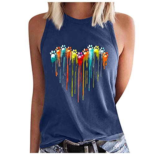 Tank Top Damen, Damen Tank Top Elegant Ärmellose Tshirt Sommer Einfarbig Gradient Tanktop Damen Oberteile Baumwolle Tops Rundhalsausschnitt Slim Fit Basic Tunika Tanktops Tagesangebote Heute von Generic