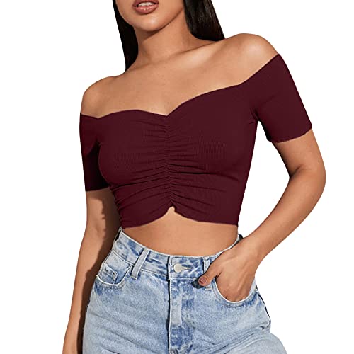 Tank Top - Damen Crop Top Sexy ärmellos Tanktop Basic Shirt Tops Cropped Oberteil Blusentop Y2K Streetwear Trägertop Sommertop für Mädchen Frauen von Generic