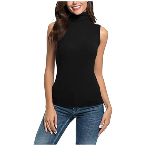 Tank Top Damen Rollkragen Shirts Basic Unterziehrolli Weste Ärmellos Pullover Elegant Rollishirt Dünn Leicht Unterhemd Sexy Stehkragen Pulli Rollkragenpullover Winter Frühling Unterziehshirt Tank Top Damen Rollkragen Shirts Basic Unterziehrolli Weste Ärmellos Pullover Elegant Rollishirt Dünn Leicht Unterhemd Sexy Stehkragen Pulli Rollkragenpullover Winter Frühling Unterziehshirt von Generic