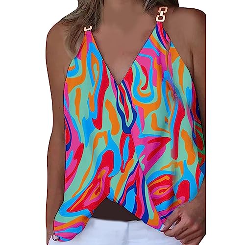 Tank Top Damen Sommer Spaghetti Oberteile Ärmellose Shirt,Pinke Blusen Damen,Weißes Bauchfreies Top,Kurzes Oberteil Damen,V Ausschnitt Oberteil,Schwarzes Crop Top Spitze von Generic