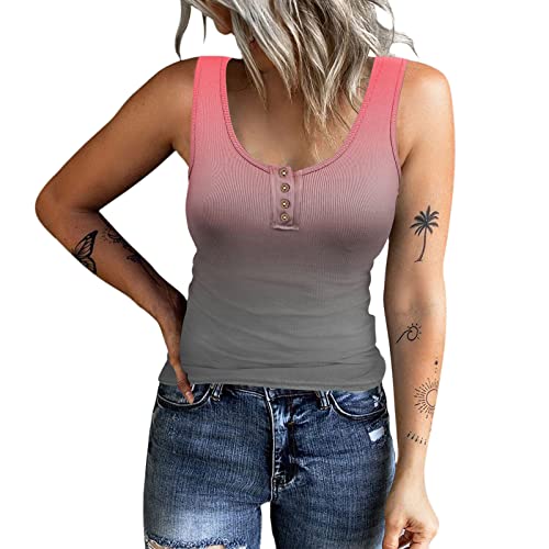 Tank Top Damen Yoga Shirt Top Sport Tanktop - Ärmellose Shirts Spaghettiträger Tops Monddruck Camisole Gemütlich Hemd Tanktop Mit Integriertem BH Outdoor von Generic