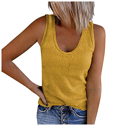 Tank Top Damen Yoga Shirt Top Sport Tanktop - Ärmellose Shirts Spaghettiträger Tops Monddruck Camisole Gemütlich Hemd Tanktop Mit Integriertem BH Outdoor von Generic