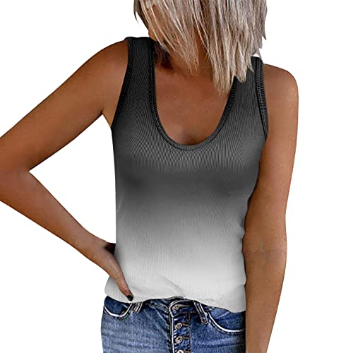 Tank Top Damen Yoga Shirt Top Sport Tanktop - Ärmellose Shirts Spaghettiträger Tops Monddruck Camisole Gemütlich Hemd Tanktop Mit Integriertem BH Outdoor von Generic