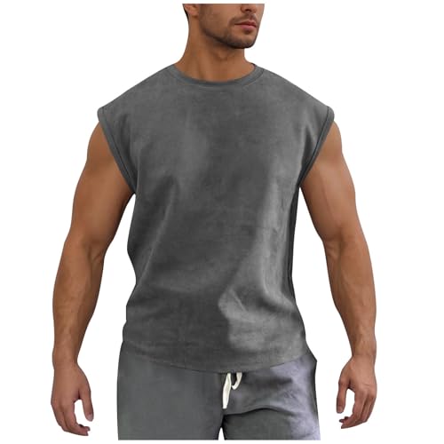 Tank Top Herren Ärmelloses Tanktop Männer Gym Muskelshirts Sport Bodybuilding Trägershirt Fitness Achselshirt Dry Fit Funktionsunterhemd Leicht Tankshirt Meine Bestellungen Dunkelgrau 4XL von Generic