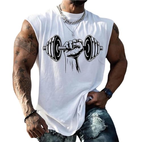 Tank Top Herren Leicht Achselshirt Ärmellos T Shirt Tägliches Training lässige T-Shirts mit Aufdruck von Generic