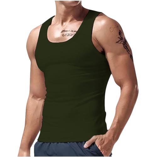 Tank Top Herren Sommer Tanktop Slim Fit Muskelshirt Sport Tshirt Ohne Ärmel Lässig Trägershirt Bequeme Ärmellose T-Shirt Leichte Sommershirt Feinripp Unterhemden Blitzangebote Armeegrün XL Tank Top Herren Sommer Tanktop Slim Fit Muskelshirt Sport Tshirt Ohne Ärmel Lässig Trägershirt Bequeme Ärmellose T-Shirt Leichte Sommershirt Feinripp Unterhemden Blitzangebote Armeegrün XL von Generic