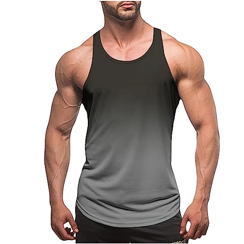 Tank Top Herren Tanktop Sommer Muskelshirt Sport Tanktops Freizeit Trägershirt Bunte Muskelshirts Ärmellose Shirt Leichte Axelshirt Bequeme Unterhemd Blitzangebote Schwarz von Generic