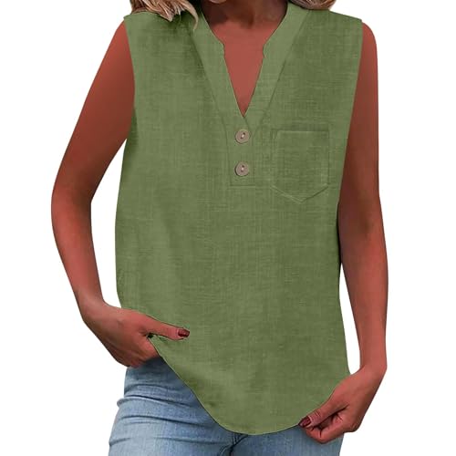 Tank Top Sommer Bluse Ärmellose Leicht Shirt Elegant Trägershirt Locker Passform Blusentop Luftig Casual Oberteile Bequeme Tshirt Elegant Longtop Große Größen Tanktop Sommershirt Damentop von Generic