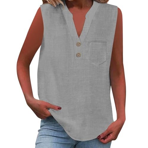 Tank Top Sommer Bluse Ärmellose Leicht Shirt Elegant Trägershirt Locker Passform Blusentop Luftig Casual Oberteile Bequeme Tshirt Elegant Longtop Große Größen Tanktop Sommershirt Damentop von Generic
