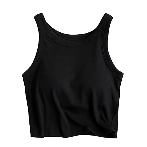 Tank mit eingebautem BH Frauen mit Brustpolstern Fünf Finger Ohne Stahlring BH Cups EIN Sport Camisole, A2 - schwarz, L von Generic