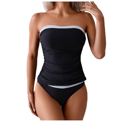 Tankini Damen Bademode Set Freizeit Badeanzug Zweiteiler Tankinis Set Elegant Badeanzüge Tankini Oberteil Badeshorts Tankini Bauchweg Bademode Set Freizeit Tankini Badeanzug Tankini Damen Bauchweg von Generic