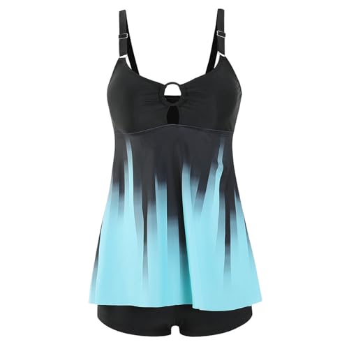 Tankini Damen Bademode Set Freizeit Badeanzug Zweiteiler Tankinis Set Elegant Badeanzüge für Damen Tankini Oberteil mit Badeshorts von Generic
