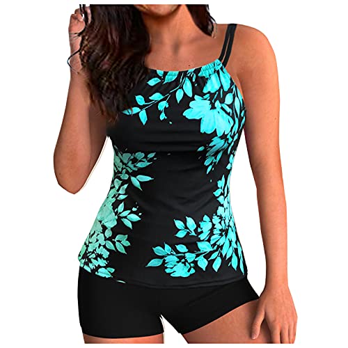 Tankini Damen Bauchweg Große Größen Badeanzüge Tankini Damen mit Shorts Zweiteiliger Bademode Tankinis für Damen Schwimmanzug Strandmode Sportlich Gepolstert von Generic