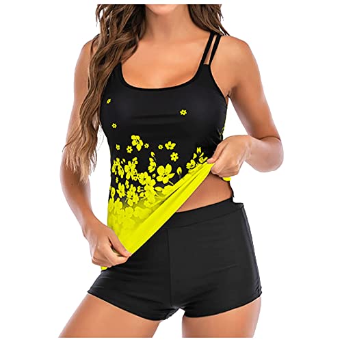 Tankini Damen bauchweg Bademode Set zweiteilig Push up mit Einstellbarer Bikinislip Tankini Top Soft Cups von Generic
